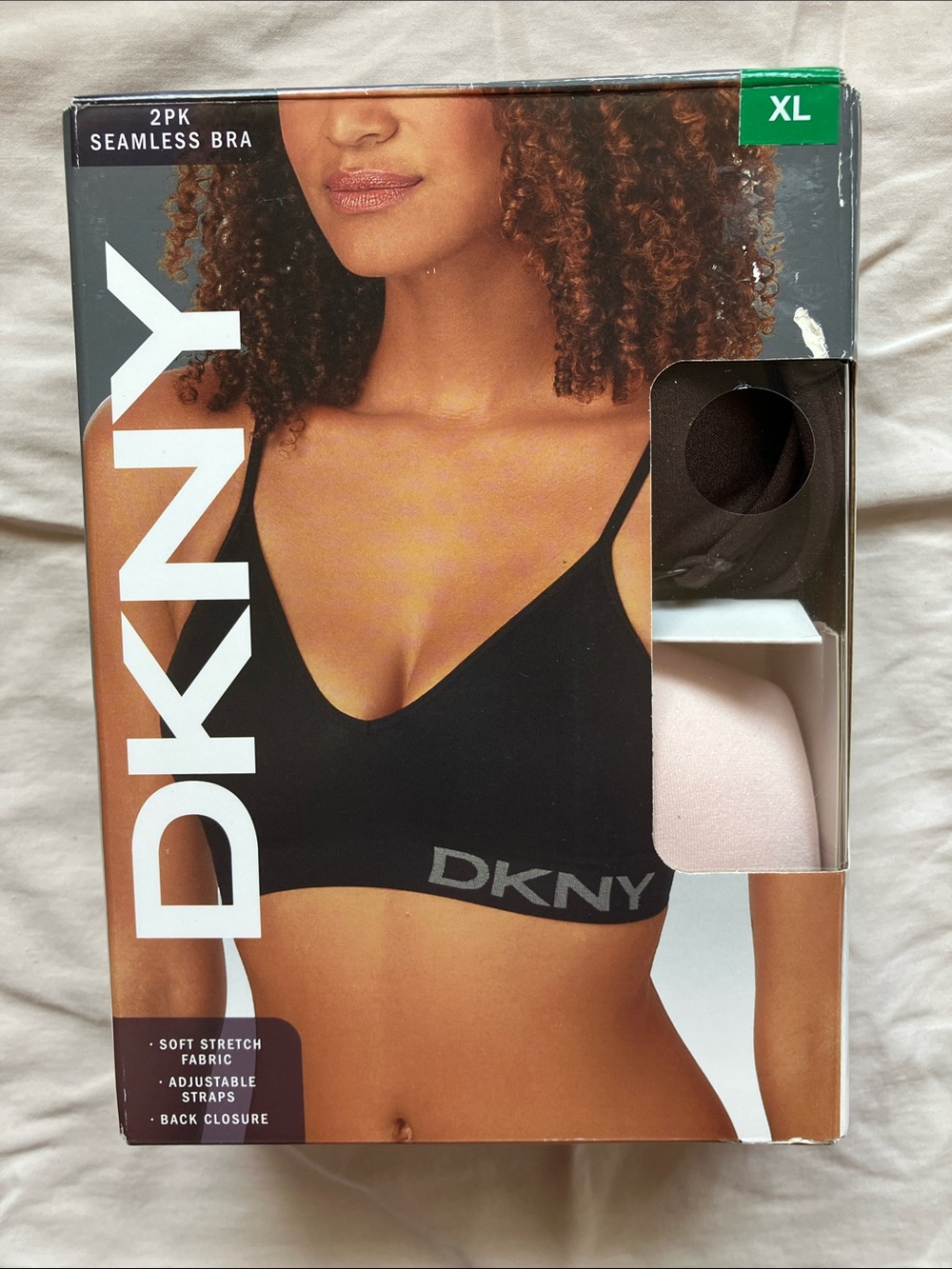 DKNY Seamless 2-Pack Bralette in Brown and Light Pink XL